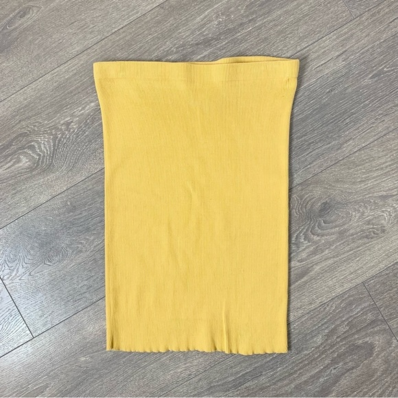 Ports 1961 Women’s Ribbed Knit Mini Skirt Vintage 90s Y2K Mustard Yellow S 2000 - Picture 9 of 13